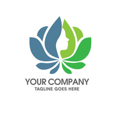 Fototapeta premium Lotus and female face