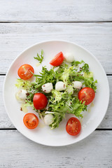 fresh salad with red tomatoes