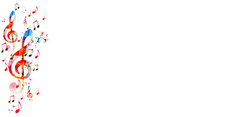 Obraz premium Colorful background with music notes