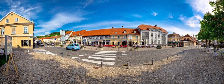 Town of Samobor main square panorama