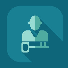 flat icon people and a business key topic