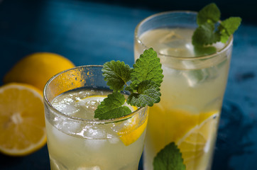 Citrus homemade lemonade, summer drink.