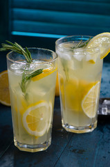 Rosemary citrus homemade lemonade, summer drink.