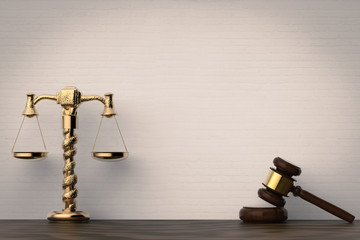 law concept with gavel judge and law scale