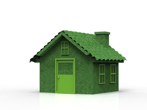 green house on white background