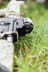 Obraz premium military weapon rifle close-up
