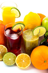 fresh fruit on a white background