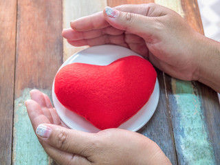 heart shape in the white dish