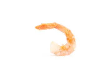 Fresh boiled shrimp isolated on a white