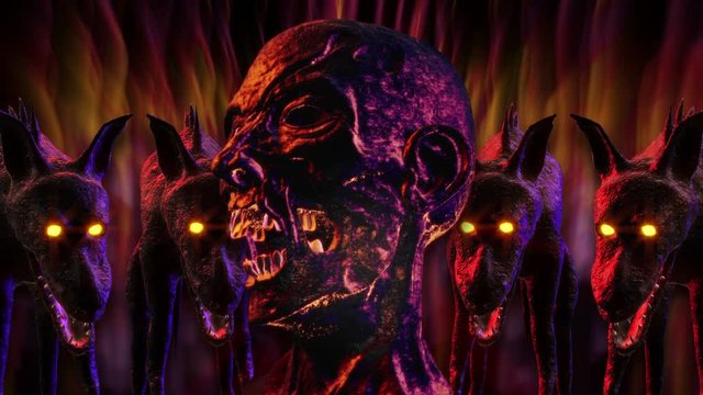 Zombie. Halloween seamless animation background