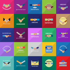 Handshake Icons Set-Isolated On Mosaic Background-Vector Illustration,Graphic Design