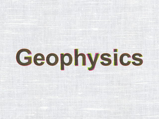 Science concept: Geophysics on fabric texture background