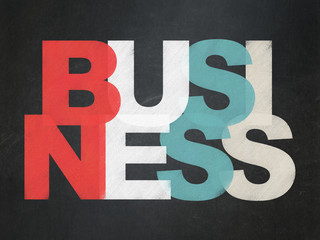 Finance concept: Business on School board background