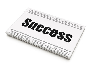 Finance concept: newspaper headline Success