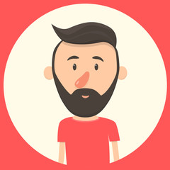 Obraz premium Hipster character. Cartoon vector illustration