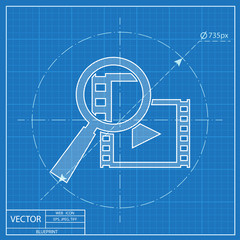 blueprint icon of video search