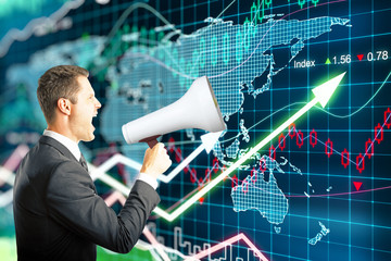 Megaphone forex background