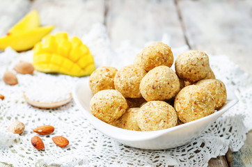 raw vegan mango coconut almond balls