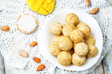 raw vegan mango coconut almond balls