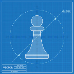 blueprint icon of chess pawn
