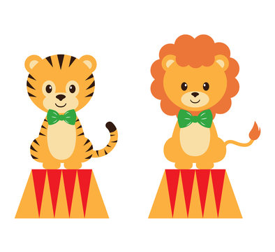 circus tiger and lion