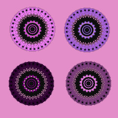 Lace. Mandala. Pink background