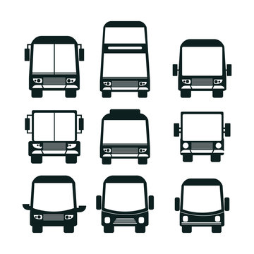 bus icon set design 