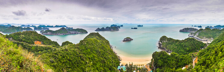 Panorama from the top of Cat Ba Island