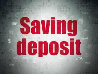 Banking concept: Saving Deposit on Digital Data Paper background