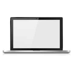 Laptop realistic with shadow isolated on a gray background, vector illustration for adaptive web design