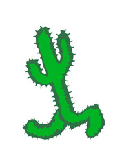 rennender cactus face comic cartoon happy jumping funny