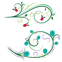 Beautiful floral illustration with swirls