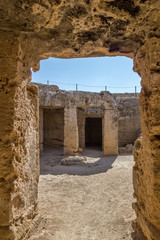 Interior of ancient remains of the Tombs of the Kings at Paphos