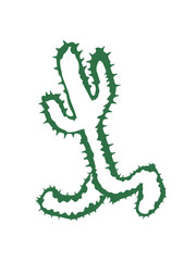 rennender cactus face comic cartoon happy jumping funny