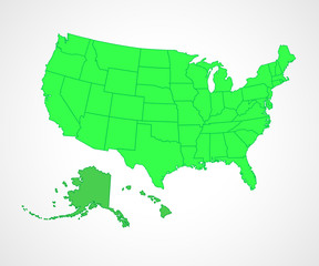 USA states - vector illustration.