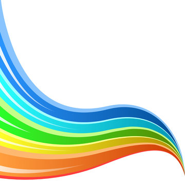 Abstract rainbow striped wave vector background.