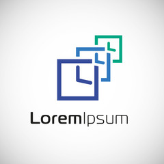 Business Company Logo Template. Line Style Design
