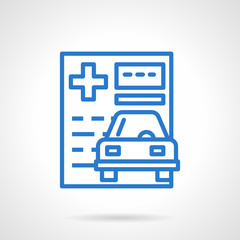 Insurance policy black line vector icon