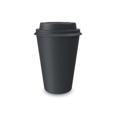 Blank paper coffee cup isolated on white background.