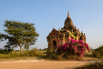 Obraz premium picturesque ancient Pagoda on the templefield of Bagan, Myanmar