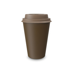 Blank paper coffee cup isolated on white background.