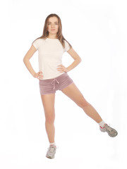 happy woman doing fitness