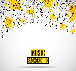 Abstract musical background with notes