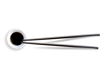 Sushi chopsticks, soy sauce