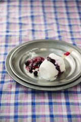 ice cream with blueberry