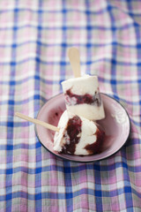 ice cream with raspberry