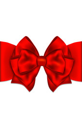 Greeting card template with red bow.