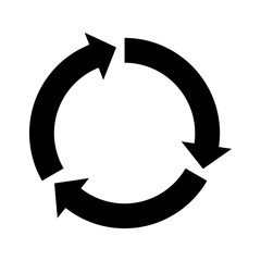 recycle icon black arrow round