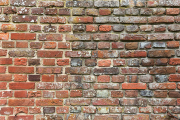 Brick wall background for design works outdoors
