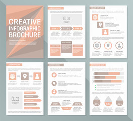 Vector template for multipurpose presentation slides with graphs and charts. Infographic elements, chart, graph, brochures